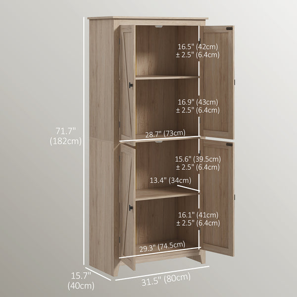 Storage unit with doors and shelves, beige