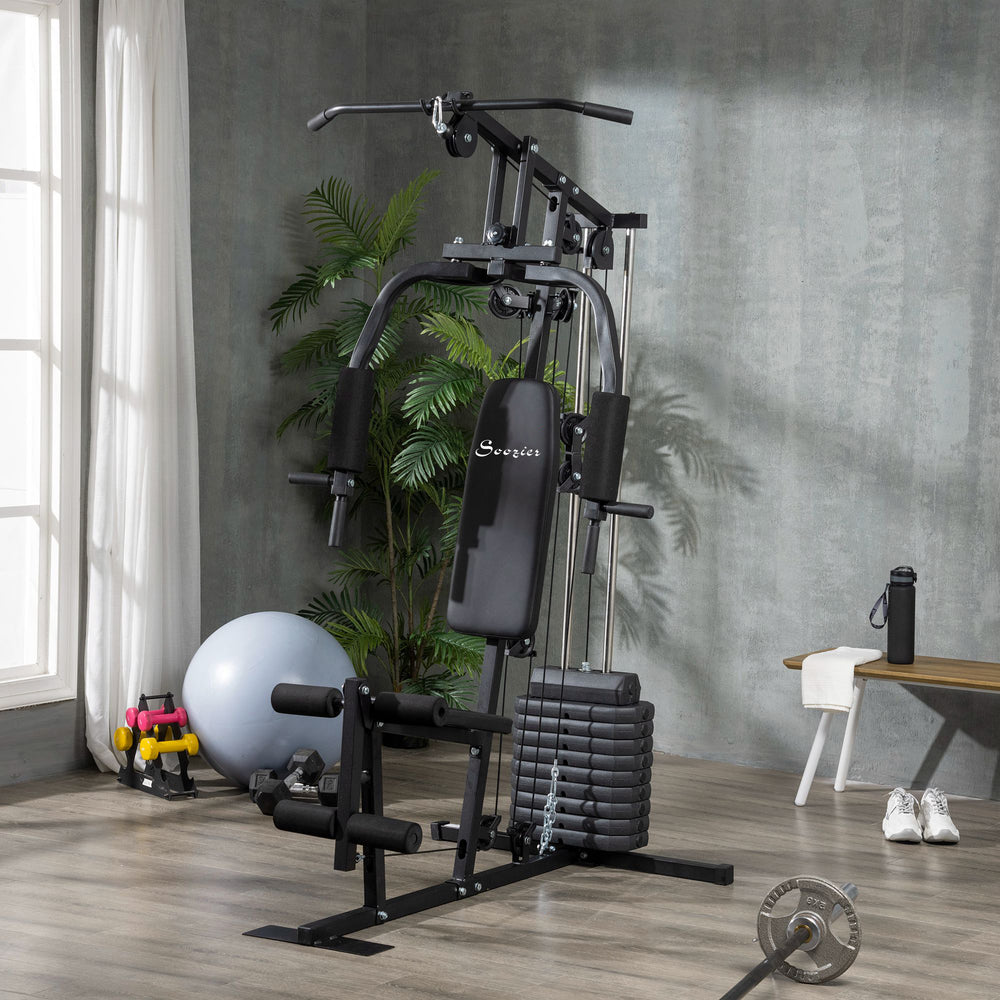 Multifunctional home gym with 45 kg weight stack
