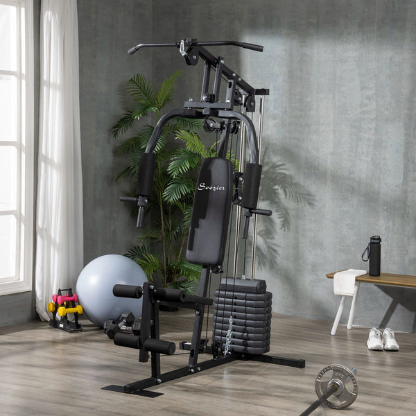 Multifunctional home gym with 45 kg weight stack