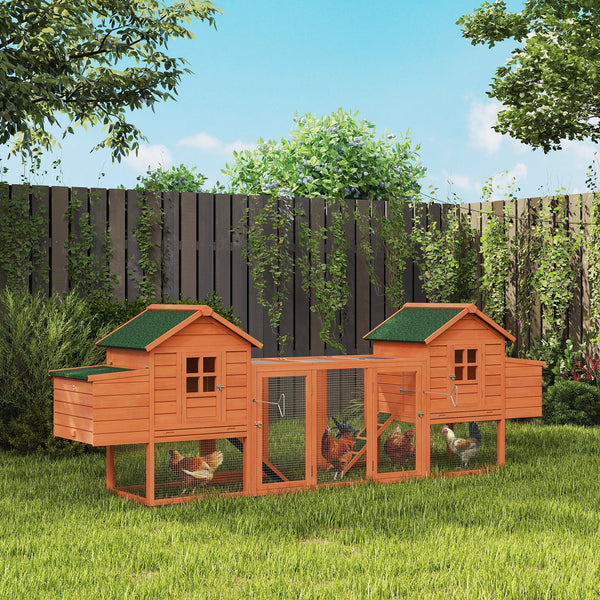 123" Extra Large Chicken Coop Wooden Poultry House Rabbit Hutch Hen Backyard with Outdoor Run Ramps and Nesting Boxes