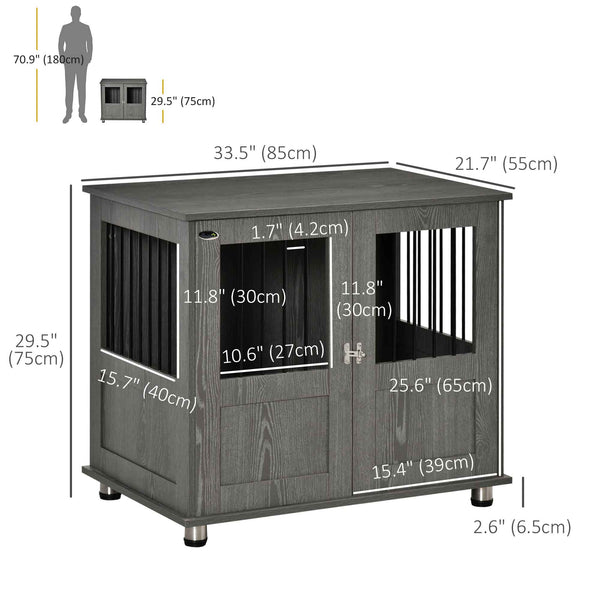 Caged cabinet with lockable magnetic door, grey