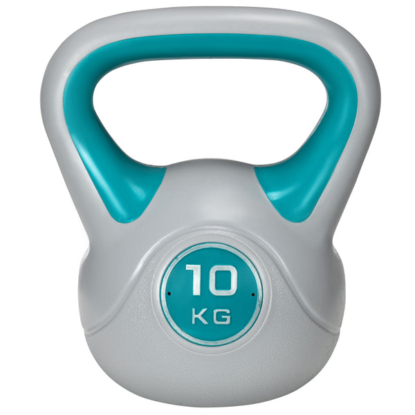 22 lb kettlebell with wide handle and stable base – Light blue and gray