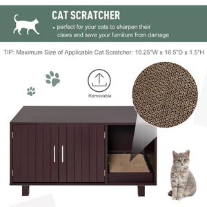 Litter box cabinet, brown