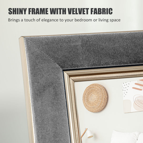 Full length framed standing mirror, grey