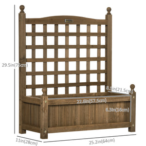 Planter with trellis for climbing plants, coffee color