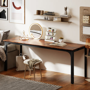 Desk with metal legs, rustic brown