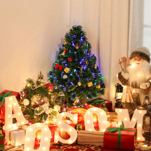 2.5ft Pre-Lit Small Artificial Christmas Tree with Fiber Optics