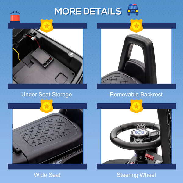 Toddler Police Car with Hidden Underseat Storage