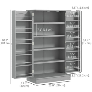 5-Tier Shelving Unit with 12 Spice Racks, Grey 