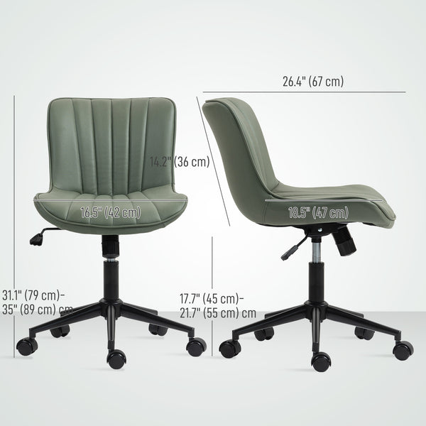 Office chair without armrests, dark green.