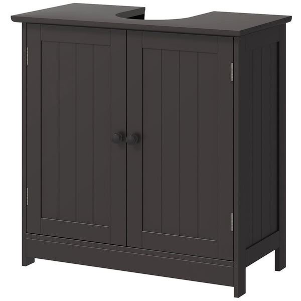 Vanity unit with 2 doors and shelf, coffee color