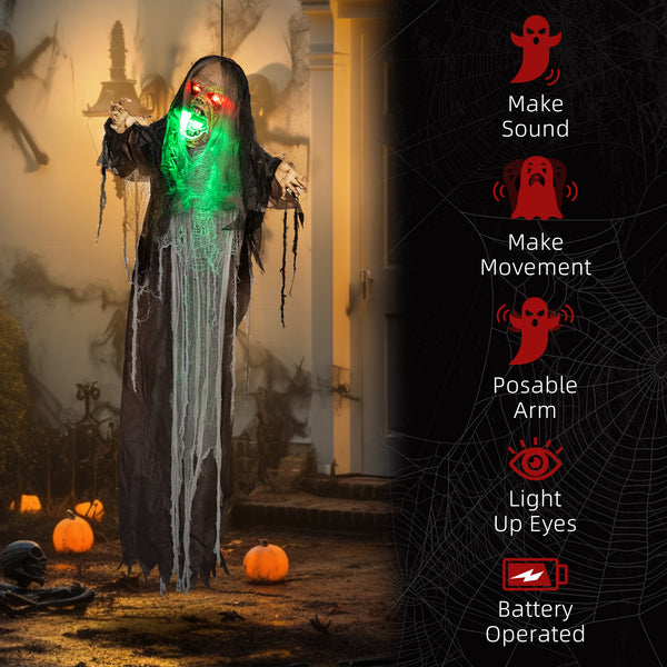 6ft Life-Size Decoration, Big Mouth Green Monster, Sound &amp; Motion Activated