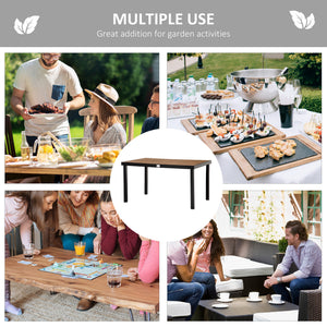 Aluminum outdoor dining table for 6 people