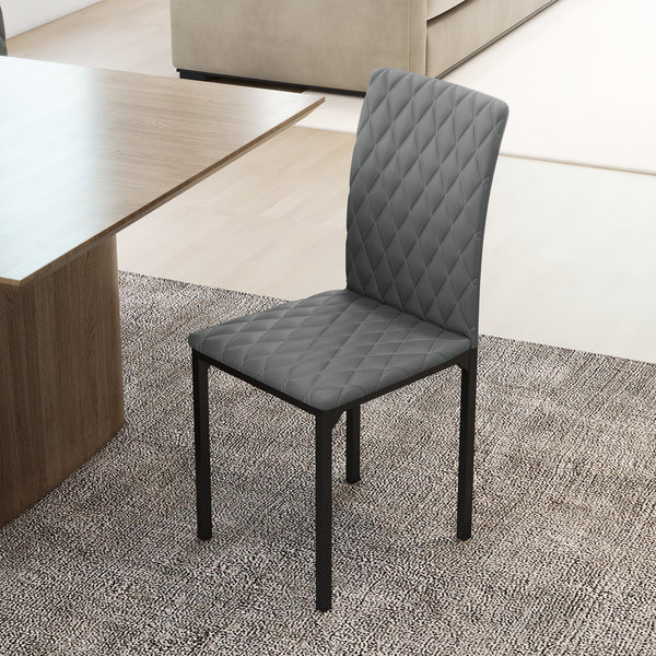 Set of 4 upholstered high-back chairs with padded seats