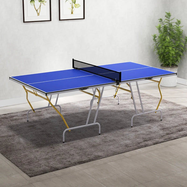 9' x 5' Folding Ping Pong Table with Paddles and Balls, Blue