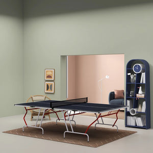 9' x 5' Folding Ping Pong Table with Paddles and Balls, Dark Grey