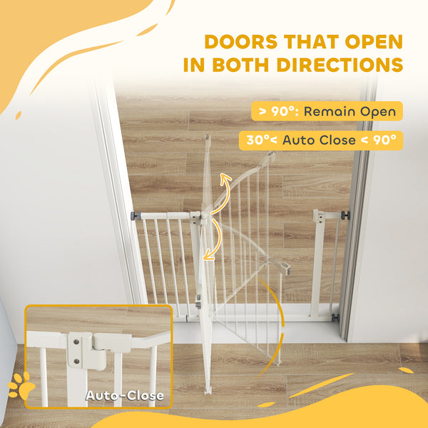 Extra Tall White Dog Gate with Door