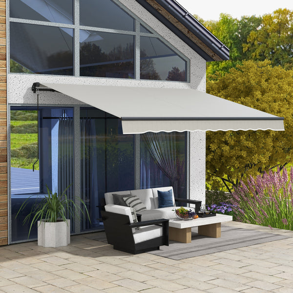 Retractable awning 11.8 x 9.8 UV resistant, light gray