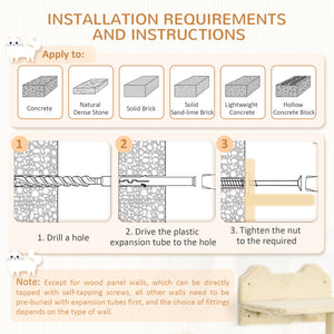 Wall-mounted cat shelf with scratching post and hammock, beige