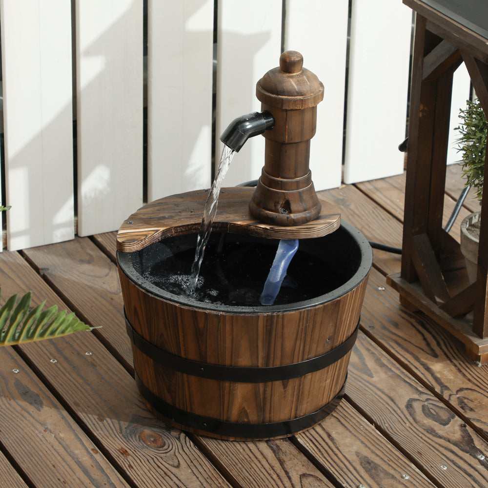 Garden Fountain with Electric Pump for Porch, Patio, Yard, Carbonized