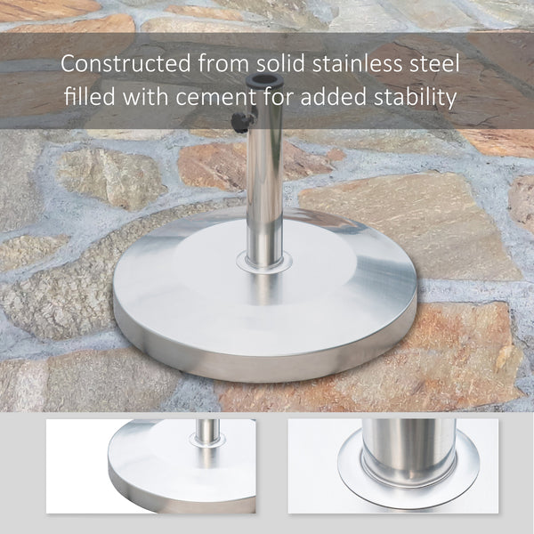 Round cement parasol base, silver 