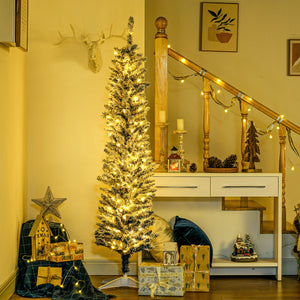 6ft Pre-Lit Frosted Artificial Christmas Trees