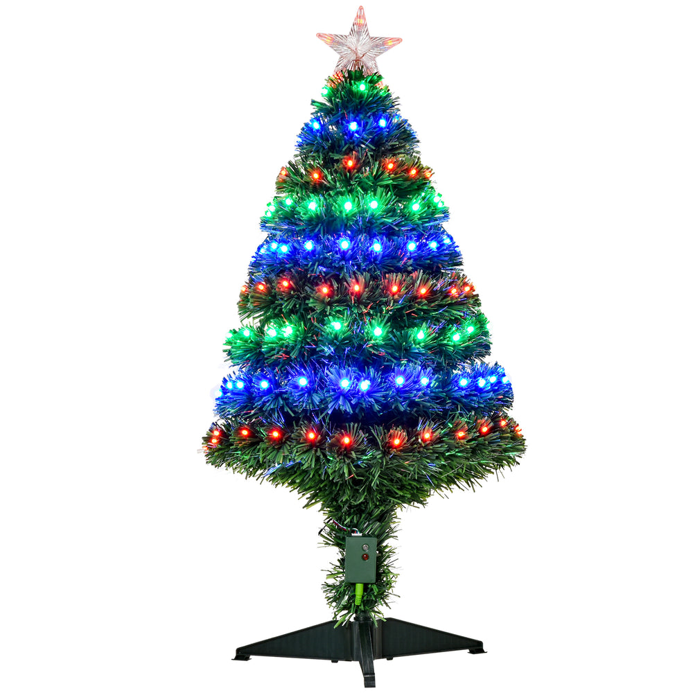 3ft Pre-Lit LED Fiber Optic Artificial Christmas Tree with Stand