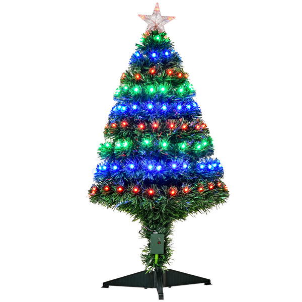 3ft Pre-Lit LED Fiber Optic Artificial Christmas Tree with Stand