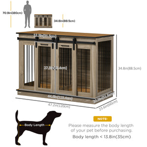 Cage cabinet with divider panel, oak