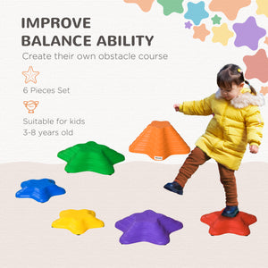 Set of 6 large children's balancing stones with non-slip bottom