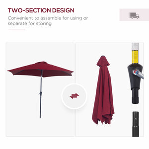 8.5-foot patio umbrella, burgundy red 