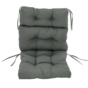 Replacement Cushion for Outdoor Patio Chair, Tufted Cushion with Thick Filling and Rope Ties, Dark Grey