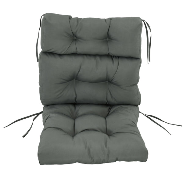 Replacement Cushion for Outdoor Patio Chair, Tufted Cushion with Thick Filling and Rope Ties, Dark Grey