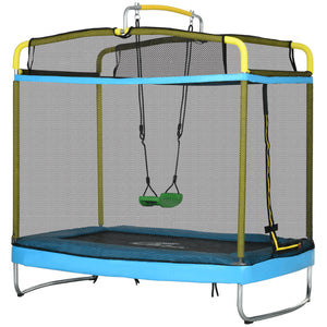 7ft Trampoline with Safety Enclosure, Gymnastics Bar and Swing