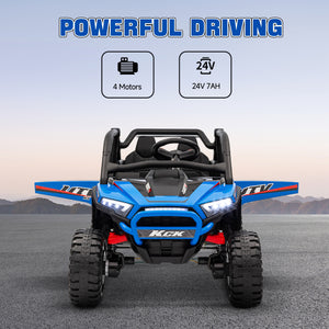 24V 2-seater electric truck with spring suspension, blue