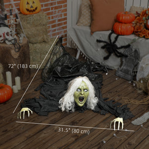 72-inch Life-Size Animated Crawling Zombie with Light-Up LED Eyes