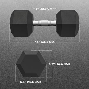 2 x 45 lb Hex Dumbbells for Home Fitness Workout, Black