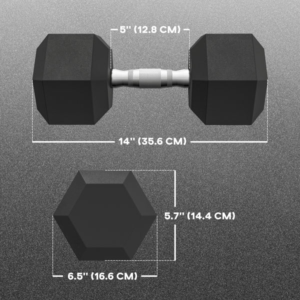 2 x 45 lb Hex Dumbbells for Home Fitness Workout, Black