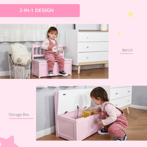 2 in 1 Children's Toy Storage Box, Pink