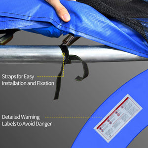 Φ10ft Trampoline Replacement Safety Pad Trampoline Pad Waterproof Spring Cover Blue