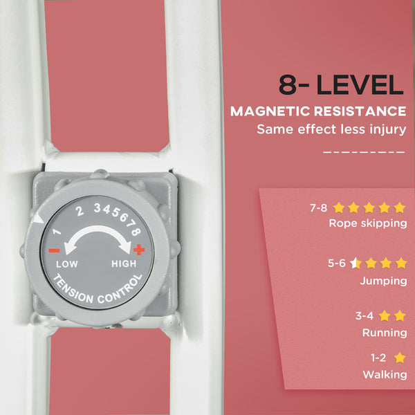 Folding Exercise Bike with 8-Level Silent Magnetic Resistance, Pink