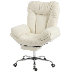 Large office chair with footrest, beige