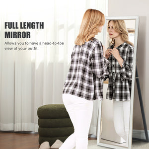 Standing or wall-mounted mirror with frame, white