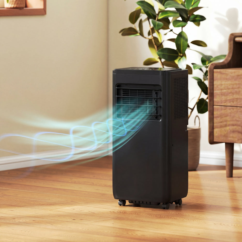4-in-1 Portable Air Conditioner, 8000 BTU with Cooling, Dehumidifying, Fan, Sleep Mode, Wi-Fi Voice Remote Control, Black