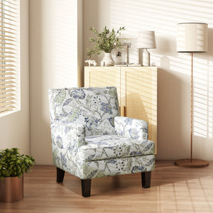 Floral patterned upholstered armchair