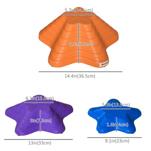 Set of 6 large children's balancing stones with non-slip bottom