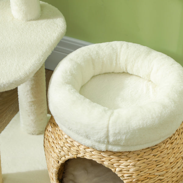 79cm Cat Tree with Scratching Posts, Cream White