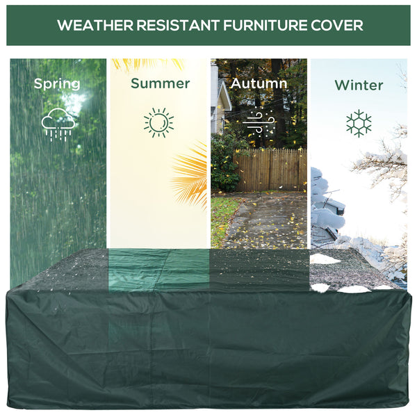 Cover for large patio furniture set, green