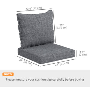 Replacement Patio Chair Cushions with Back, Set of 4, Gray