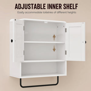 2-door bathroom wall cabinet, white
